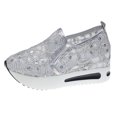 thumbnail image 1 of Fashion Sneakers for Women 2025, Floral Embroidery Breathable Sheer Mesh Lace on Platform Wedge Sneakers Lightweight Comfortable Casual Walking Shoes, 1 of 5