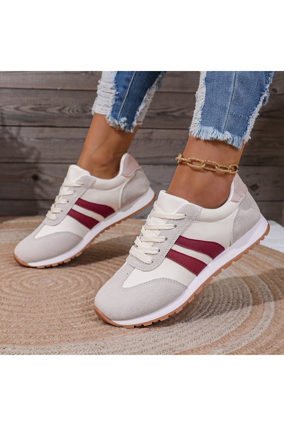Fashion Sneakers for Women, Casual Walking Sneakers for Women, Genuine Leather Chunky Platform Retro Sneakers, Comfortable Non-Slip Tennis Running Shoes
