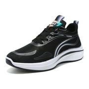 ELECSOP Fashion Sneakers for Men, Lightweight Breathable Running Shoes for Men Athletic Supportive Ultra Light Cushion Sole for Workout Gym Jogging, Black