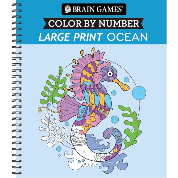 Brain Games - Color by Number - Large Print: Ocean