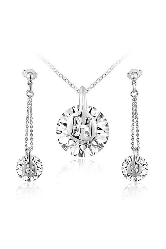 Fashion Snowflake Austrian Crystal Necklace and Earrings Set