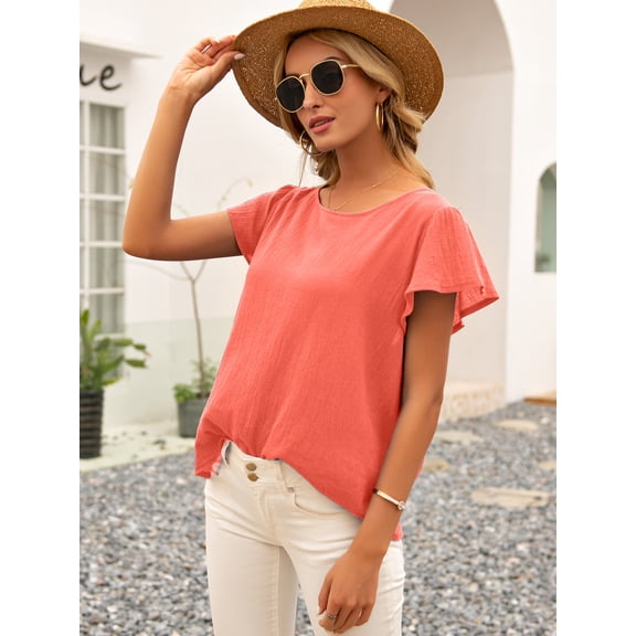 Fashion Soft Breathable Back Bow Summer Blouse