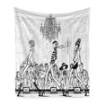 thumbnail image 1 of Fashion Soft Flannel Fleece Throw Blanket, Show Catwalk Mannequins Audience Supermodel Human Crowd Illustration, Cozy Plush for Indoor and Outdoor Use, 60" x 80", White Black, by Ambesonne, 1 of 5