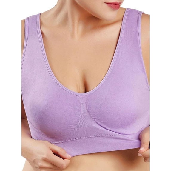 Fashion Solid Color Large Size Seamless With Chest Pad Adjustment Type Without Steel Ring Sports Underwear