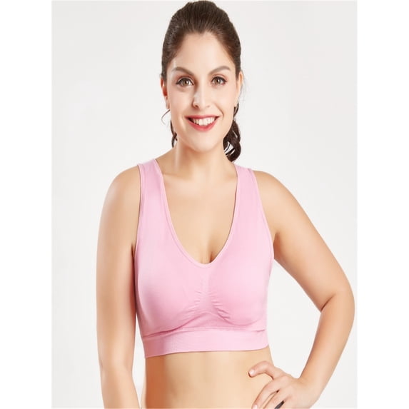 Fashion Solid Color Large Size Seamless With Chest Pad Adjustment Type Without Steel Ring Sports Underwear