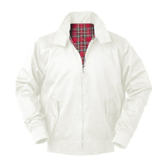 Fashion Solid Color Long Sleeve Jackets for Men Plaid Pattern Lined Casual Lapel Mens Jacket with Zipper(Beige,S)