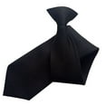 thumbnail image 1 of Fashion Solid Color Neckties Clip Closure Design for Business Wedding Suit Black One Size, 1 of 8