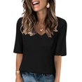 thumbnail image 1 of Fashion Solid Color Women Summer Casual Top Office Blouse, 1 of 6