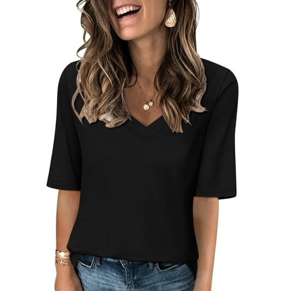 Fashion Solid Color Women Summer Casual Top Office Blouse