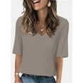 thumbnail image 1 of Fashion Solid Color Women Summer Casual Top Office Blouse, 1 of 6