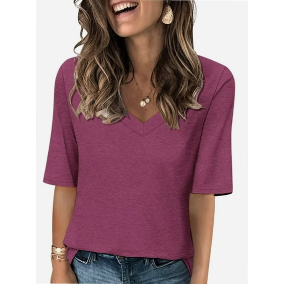 Fashion Solid Color Women Summer Casual Top Office Blouse
