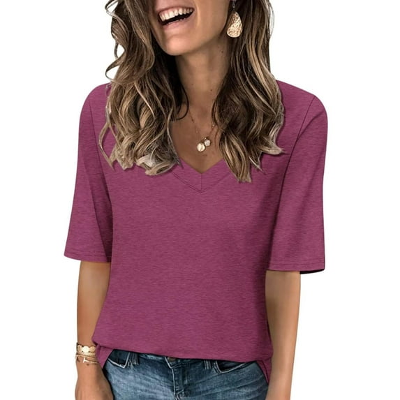 Fashion Solid Color Women Summer Casual Top Office Blouse