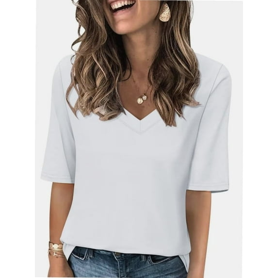 Fashion Solid Color Women Summer Casual Top Office Blouse