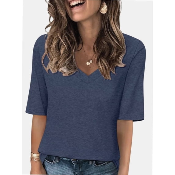 Fashion Solid Color Women Summer Casual Top Office Blouse