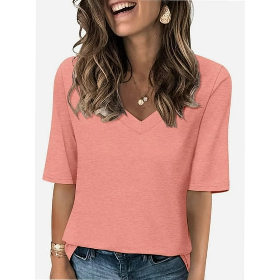 Fashion Solid Color Women Summer Casual Top Office Blouse