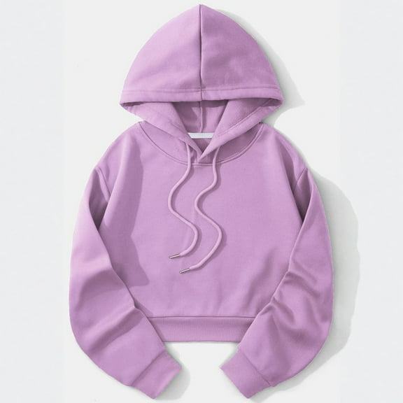 Fashion Solid Hoodie for Women – Long Sleeve Pullover Sweatshirt, Soft and Breathable Material, Ideal for Casual Outfits, Office or Weekend Activities Purple