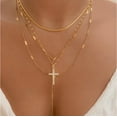 thumbnail image 1 of Fashion Special-interest Vintage Cross Pendant Clavicle Chain Multi-layer, 1 of 2