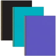 Fashion Spiral Notebook, 3-Pack, 120 Pages, College Ruled (Solid)