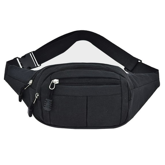 Fashion Sport Hip Hop Package Canvas Waist Bag Fanny Pack Chest Packs Money Belt Pouch BLACK