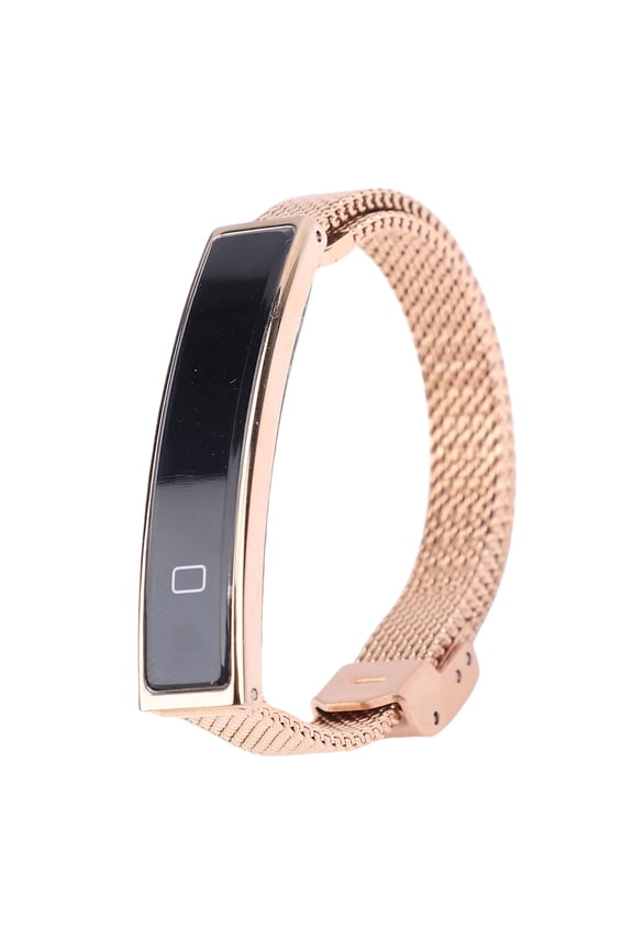 Fashion Sports Smart Bracelet, High-End Fitness Tracker Smart Band with Step Counter, Pedometer, Waterproof Daily Activity Monitor and Call Alerts for Men Women, Gold Steel Band (10.2 in / 26.0 cm)