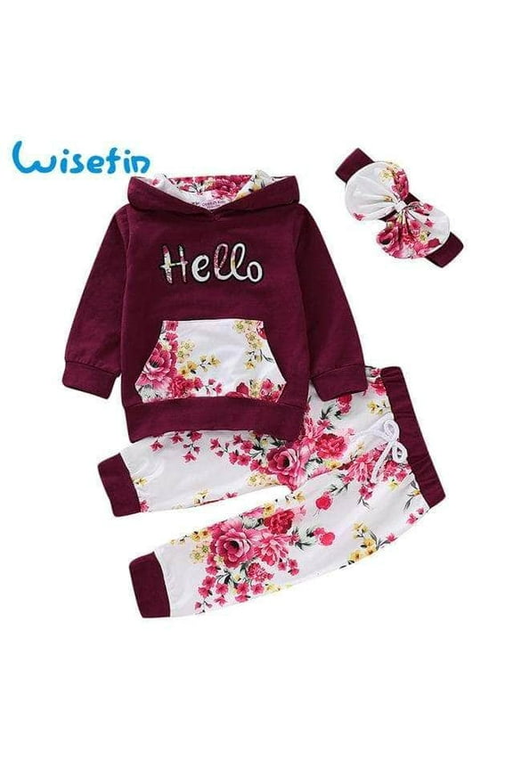 Fashion Sportswear Floral Kids Girl Outfits Clothes Tops +Pants girl Long Sleeve o-neck children's clothing