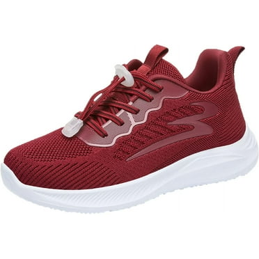 Fashion Spring and Summer Women Sports Shoes Thick Non Slip Mesh Breathable Elastic Lace Up Solid Womens Sneaker