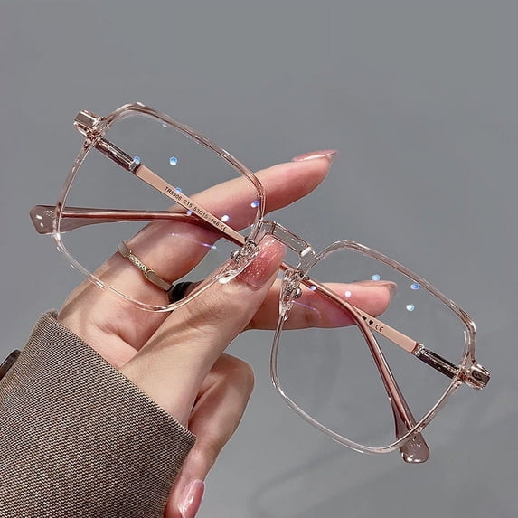 Fashion Square Anti Blue Light Glasses Ultra Light Transparent Frame ...
