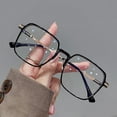thumbnail image 1 of Fashion Square Anti Blue Light Glasses Ultra Light Transparent Metal Frame For Women Men Computer Eye Protection Spectacles, 1 of 8