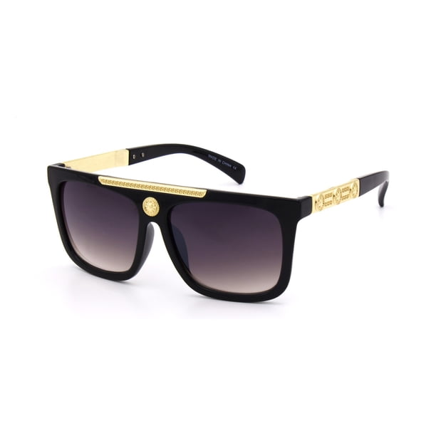 Fashion Square Aviator Sunglasses Black Gold Hip Hop Outdoor  display picture 2