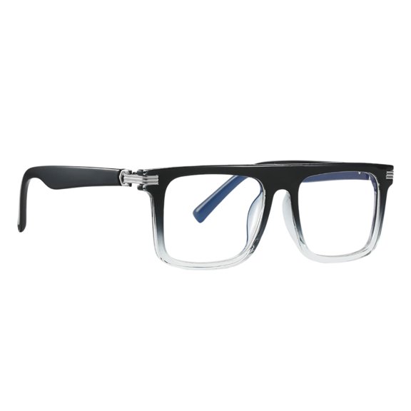 Fashion Square Blue Light Blocking Glasses, Clear Lens Metal Frame, Anti-Fatigue for Computer Reading Daily Wear
