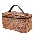 thumbnail image 1 of Fashion Square Cosmetic Bag with Letter Design, Waterproof Travel Makeup Pouch, Portable Toiletry Bag for Women, Cute Storage Organizer for Toiletries, Aesthetic Vanity Storage Wash Bag, 1 of 3