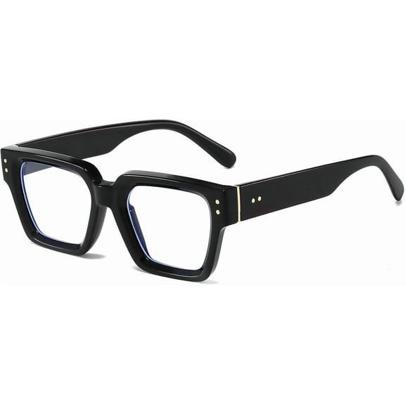 Fashion Square Glasses for Women Men Trendy Thick Frame Computer Eyeglasses Black Frame Clear Lens eyewear