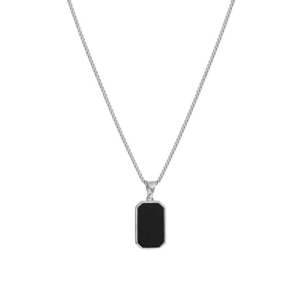 Fashion Square Necklace For Women Korean Black Geometric Pendant Necklace w/ S2B8