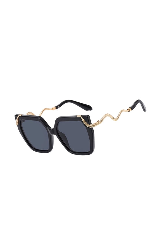 Fashion Square Sunglasses with Snake Temples UV400 for Men Women