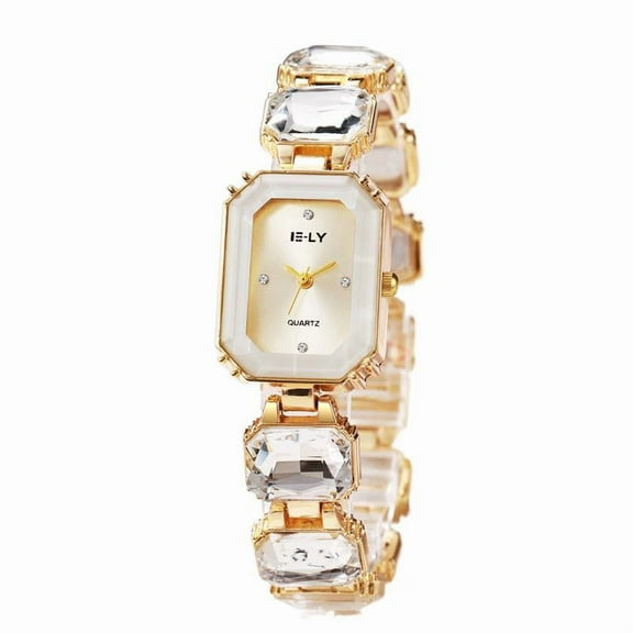 Fashion Square Women's Watch Gemstone Colorful Steel Band Square Hot-Selling Wristwatch