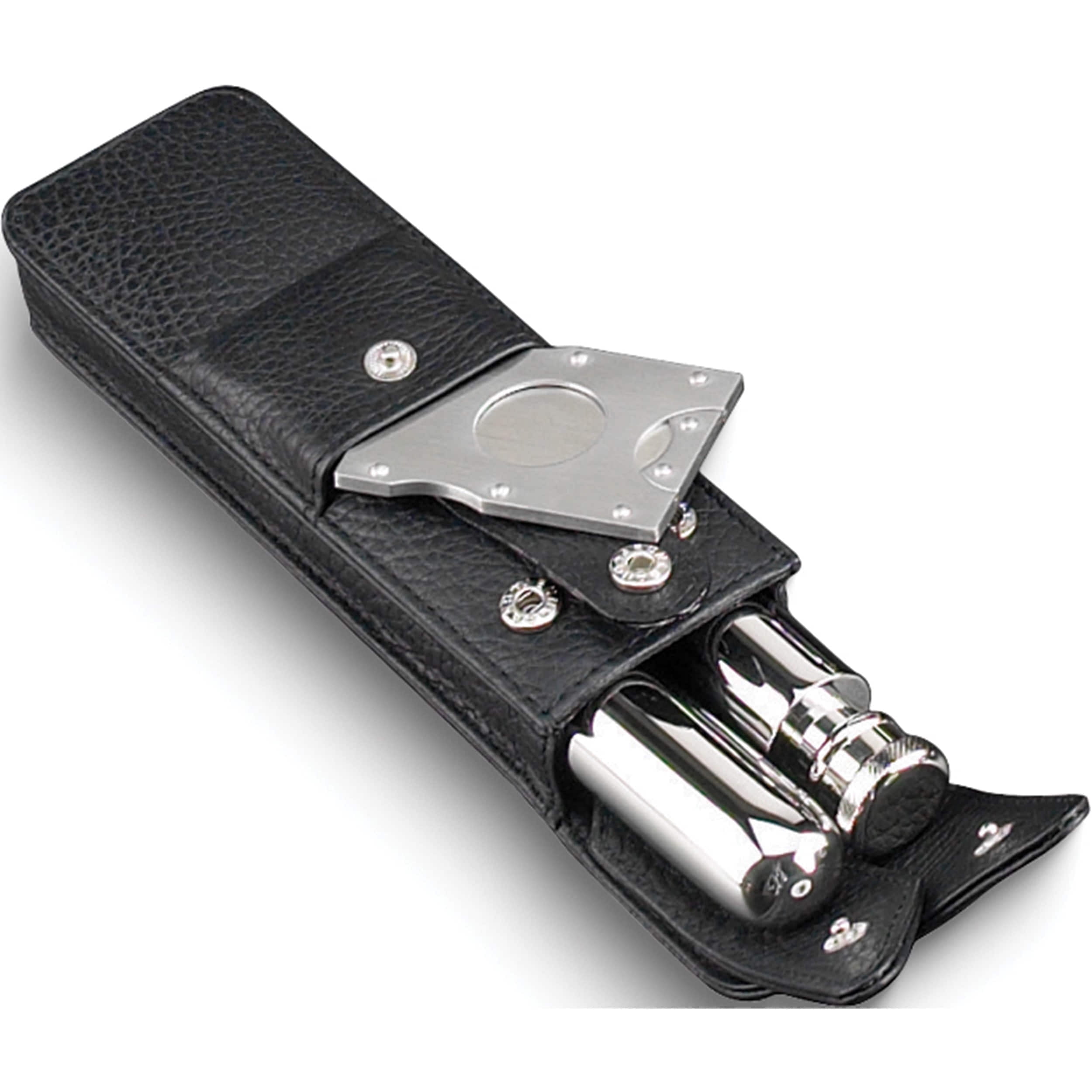 Cigar Case with Cutter - Viking Protection Rune Leather Cigar Case with Cutter - Viking Protection Rune Leather