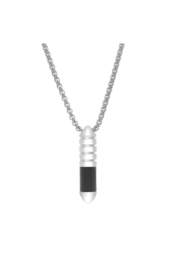 Fashion Stainless Steel Bullet Pendant Necklace for Men or Women an Adjustable Chain