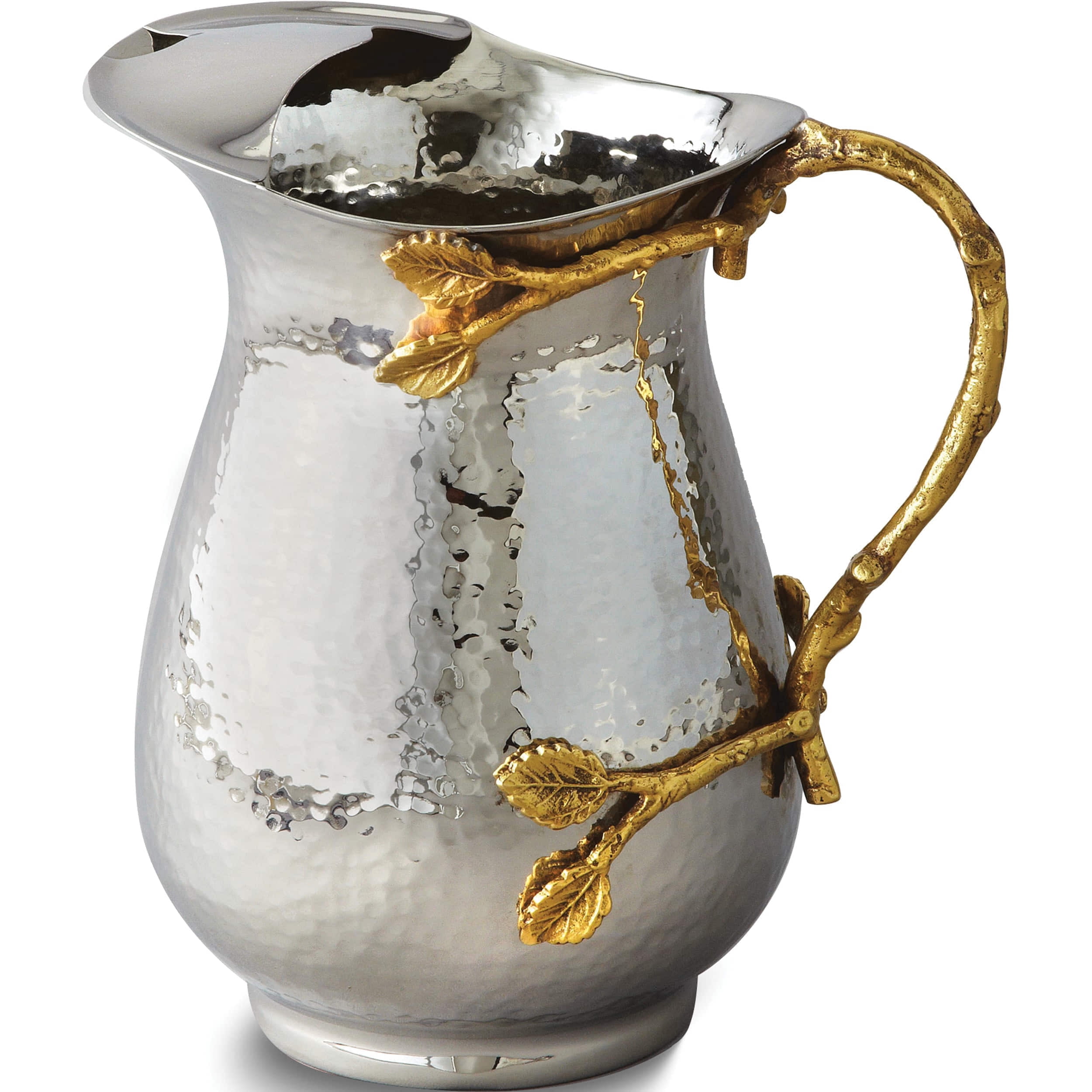 Fashion Stainless Steel Golden Vine Hammered Pitcher Made In India gm14124
