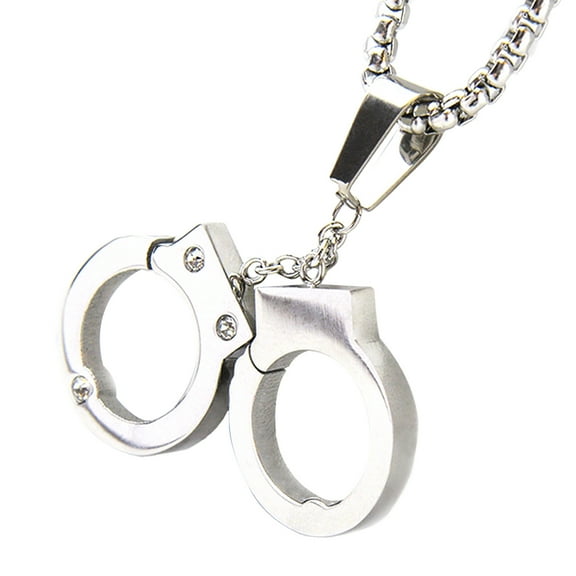 Fashion Stainless Steel Handcuff Pendant with Box Chain 24" SCP 121 S