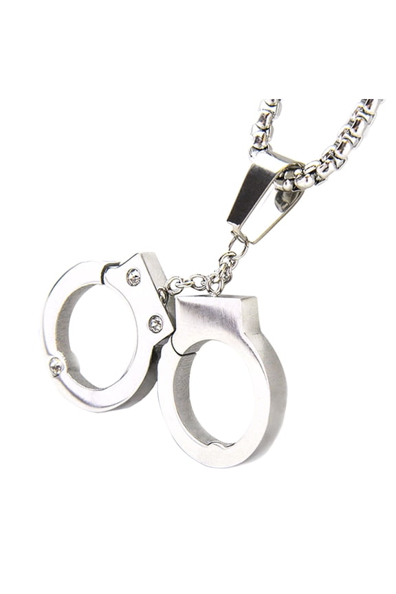 Fashion Stainless Steel Handcuff Pendant with Box Chain 24" SCP 121 S