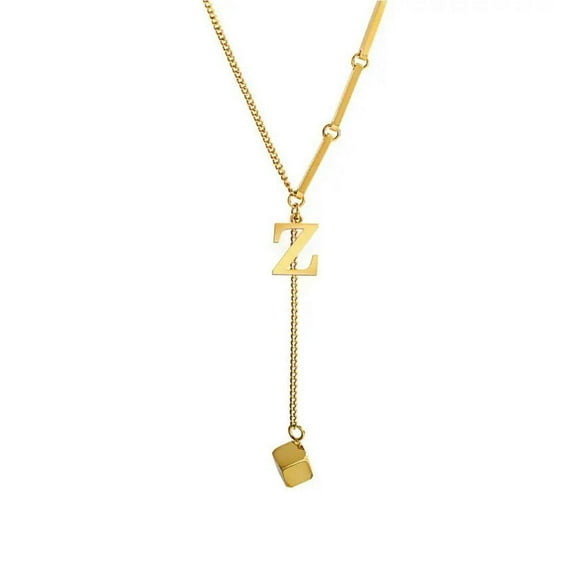 Fashion Stainless Steel Letter Necklace For Women Necklace 26 Drop Letter D1M5