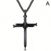 PANGHENG Fashion Stainless Steel Nail Rope Cross Pendant Necklace Jewelry For Men Present
