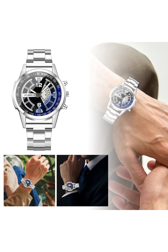 Fashion Stainless Steel Quartz Watch for Men MODIYA Business Daily Wrist Watch