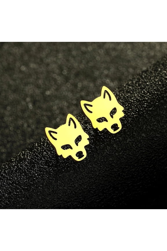 Fashion Stainless Steel Wolf Study Earrings, Woodland Love Gift, Werewolf Earrings Commemorative Gift