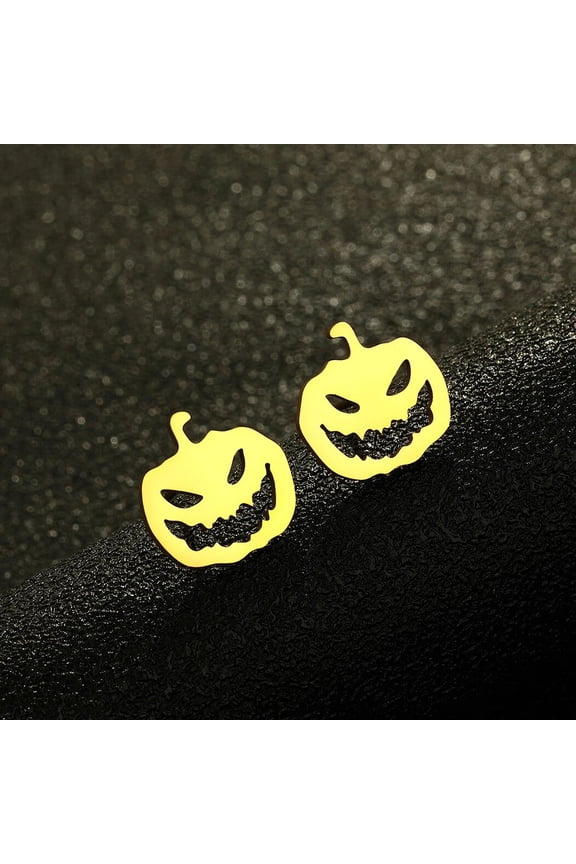 Fashion Stainless Steel halloween pumpkin stud earrings accessories kitty jewelry New year gift