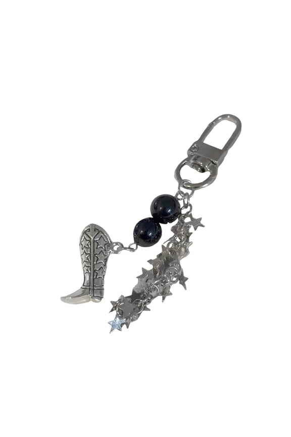 Fashion Star Keyring Gothic Bag Pendant Fashion Keychain Bag Charm Alloy Texture Charm Accessory Suitable for Daily