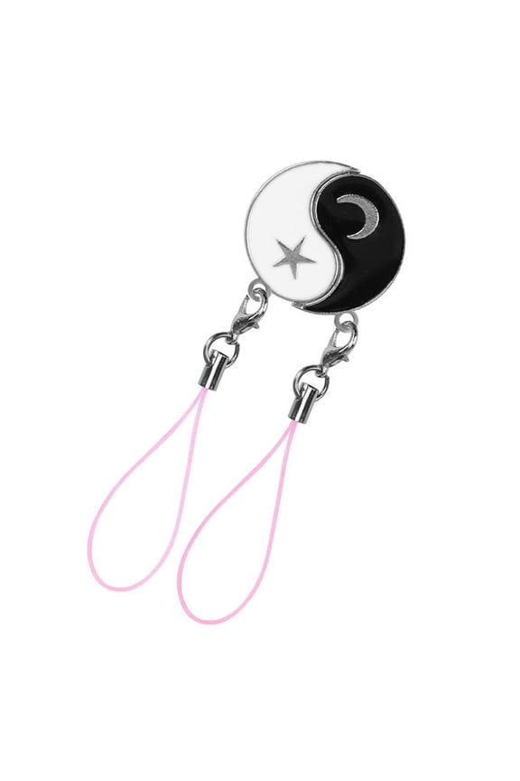 Fashion Star Moon Keychain Set Unique Friendship Key Chain Pendant Delicate Spliced Phone Lanyard for Women Girls Couple