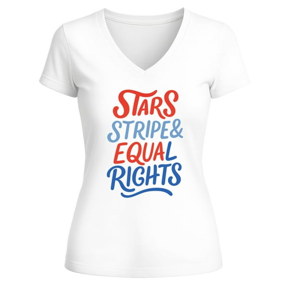 Fashion Stars Stripes Equal Rights Printed T-shirt