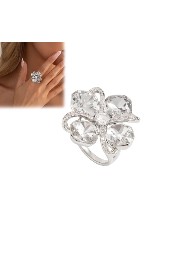 Fashion Statement Ring Adjustable Open Band Stackable Dainty Jewelry For Women Daily Wear metal Silver 2cm All Season