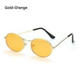 thumbnail image 1 of Fashion Steampunk Unisex Metal UV400 Sun Glasses Men's Shades Gradient Mirror Glasses Oval Sunglasses GOLD-ORANGE, 1 of 1